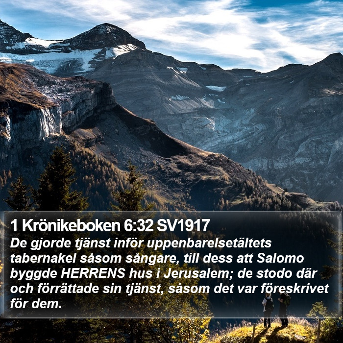 1 Krönikeboken 6:32 SV1917 Bible Study
