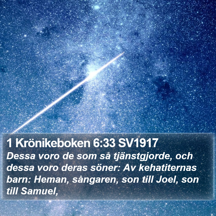 1 Krönikeboken 6:33 SV1917 Bible Study