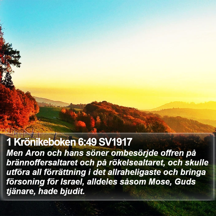 1 Krönikeboken 6:49 SV1917 Bible Study
