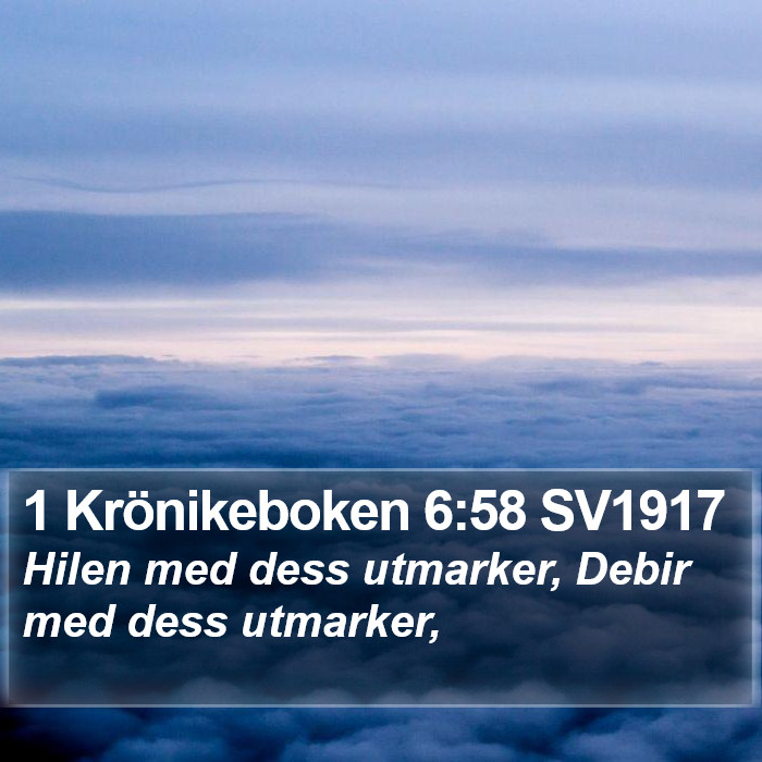 1 Krönikeboken 6:58 SV1917 Bible Study