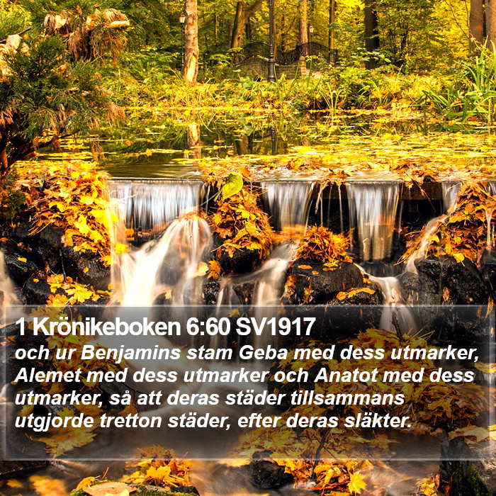 1 Krönikeboken 6:60 SV1917 Bible Study