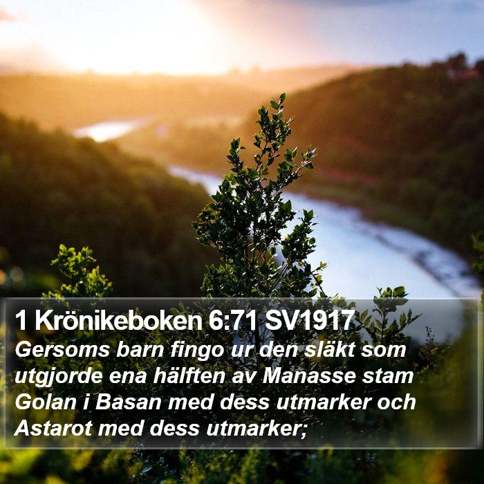 1 Krönikeboken 6:71 SV1917 Bible Study