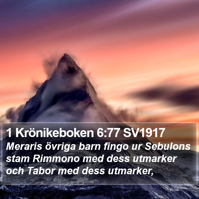 1 Krönikeboken 6:77 SV1917 Bible Study