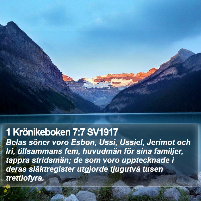 1 Krönikeboken 7:7 SV1917 Bible Study