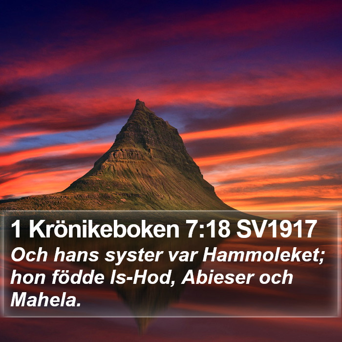 1 Krönikeboken 7:18 SV1917 Bible Study