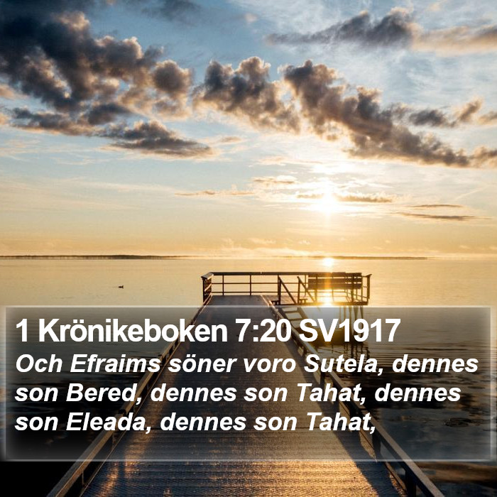 1 Krönikeboken 7:20 SV1917 Bible Study