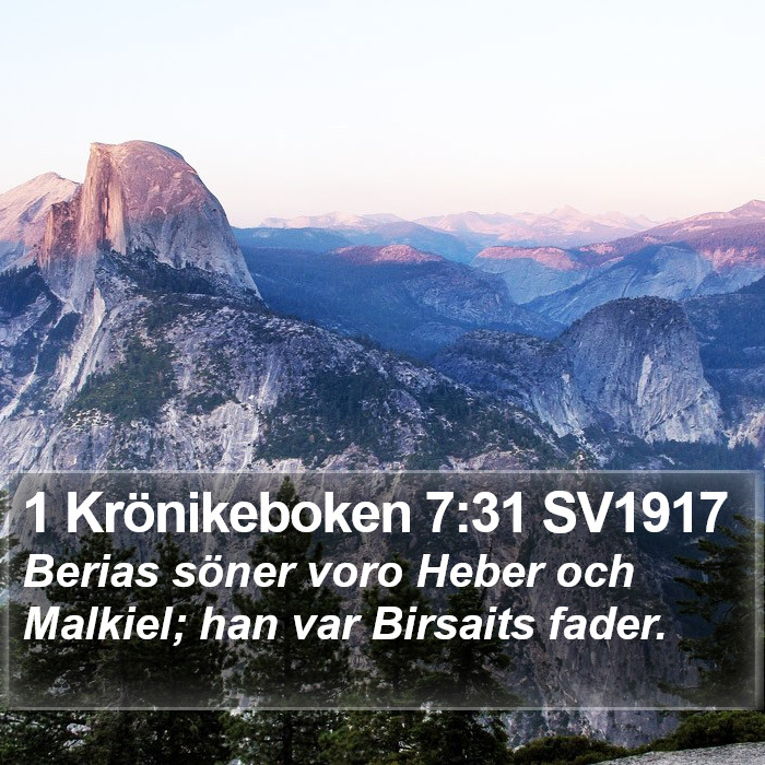 1 Krönikeboken 7:31 SV1917 Bible Study