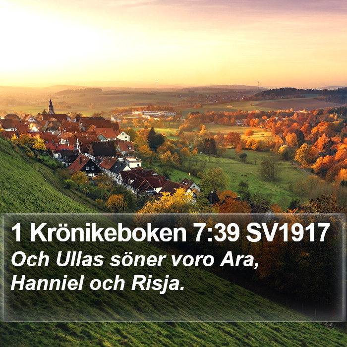 1 Krönikeboken 7:39 SV1917 Bible Study