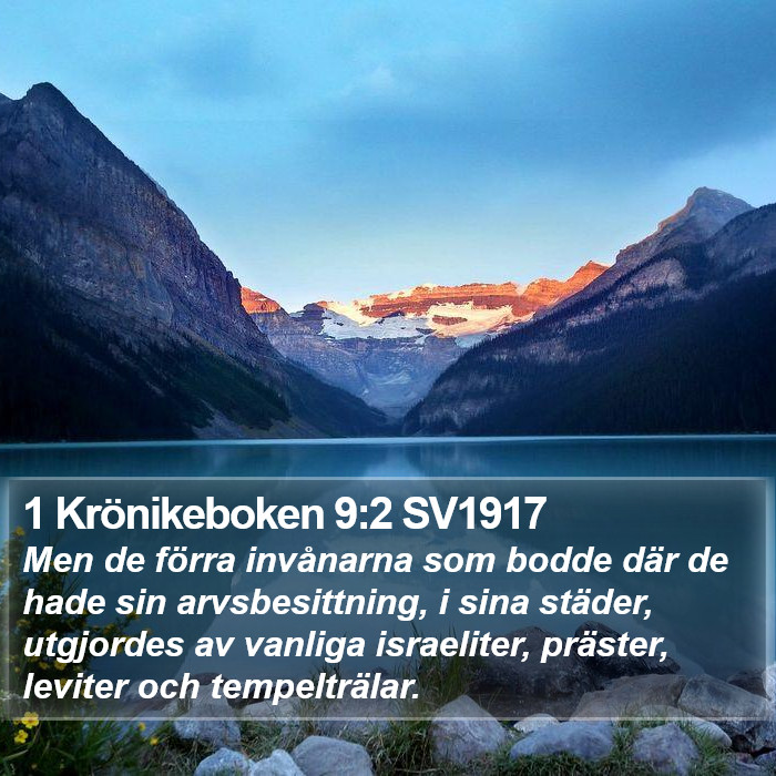 1 Krönikeboken 9:2 SV1917 Bible Study