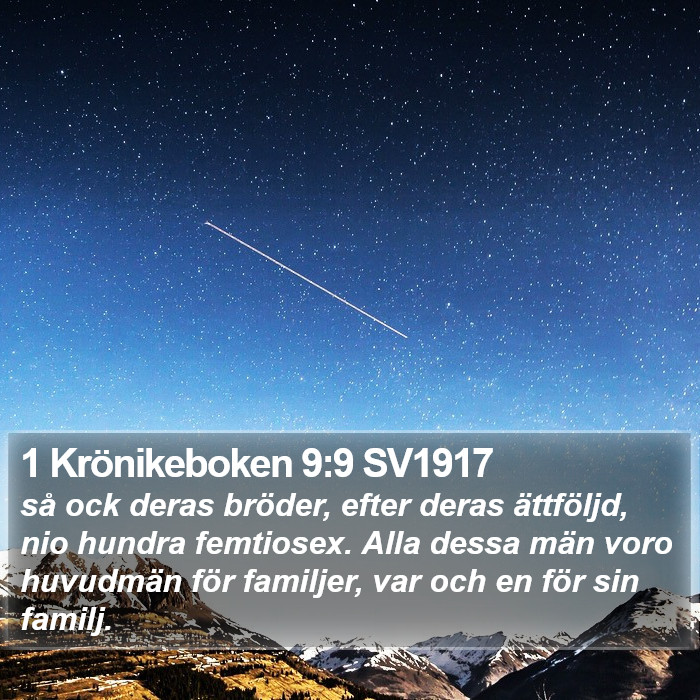 1 Krönikeboken 9:9 SV1917 Bible Study