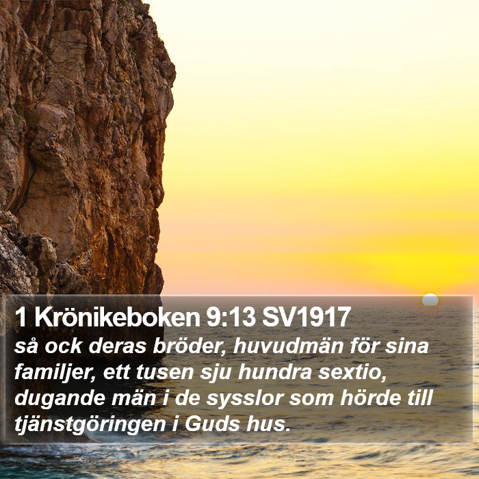 1 Krönikeboken 9:13 SV1917 Bible Study