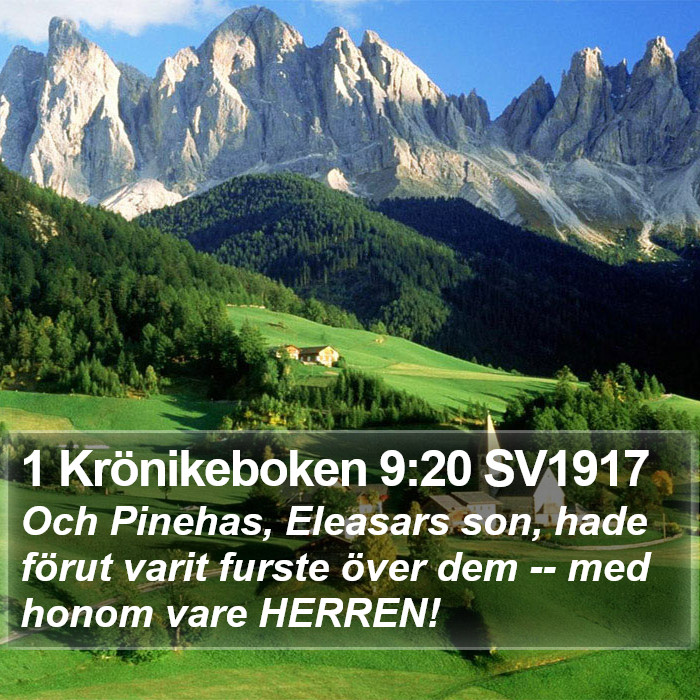 1 Krönikeboken 9:20 SV1917 Bible Study