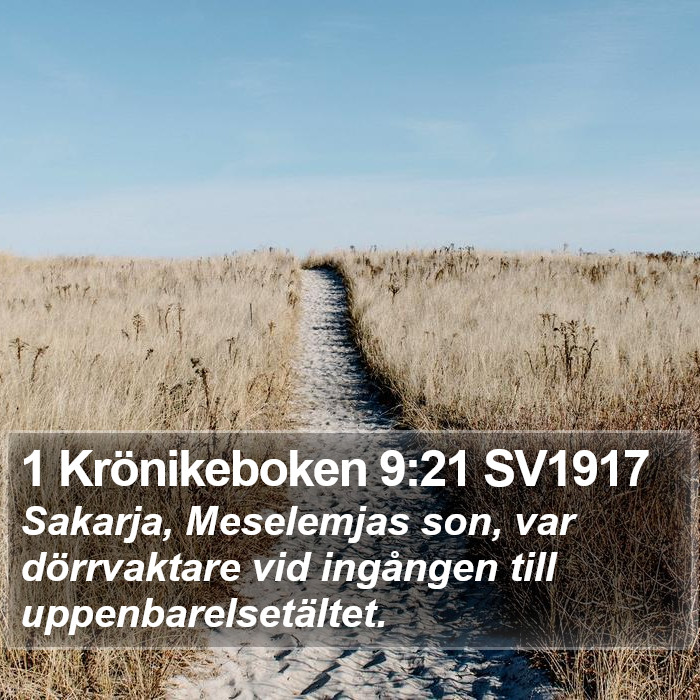 1 Krönikeboken 9:21 SV1917 Bible Study