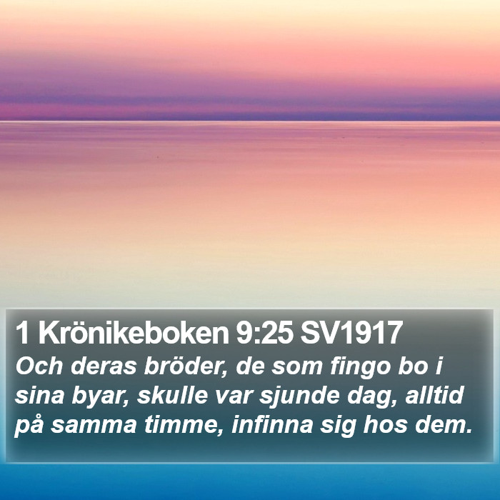 1 Krönikeboken 9:25 SV1917 Bible Study