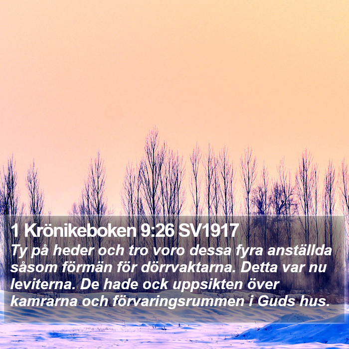 1 Krönikeboken 9:26 SV1917 Bible Study