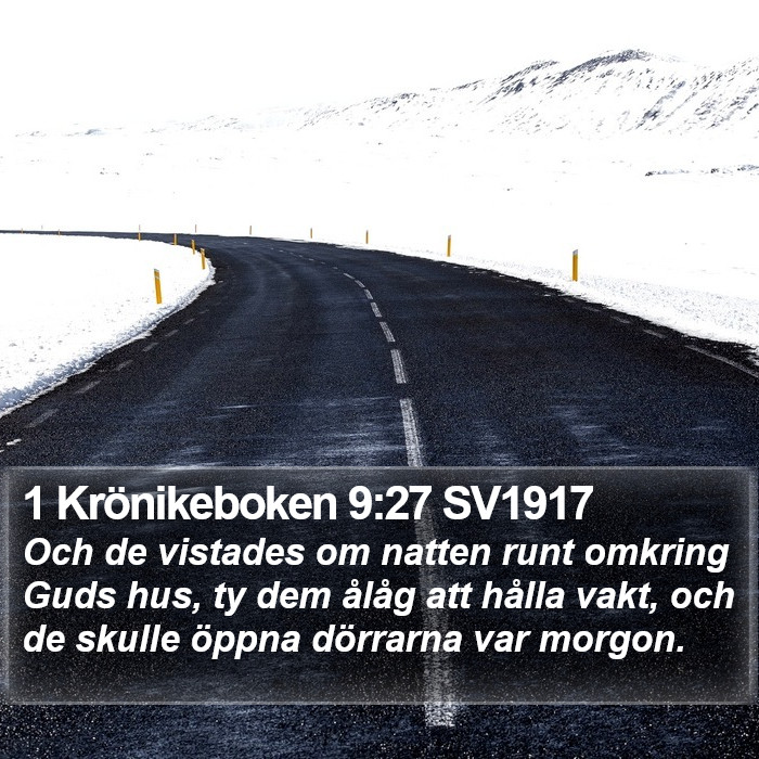 1 Krönikeboken 9:27 SV1917 Bible Study