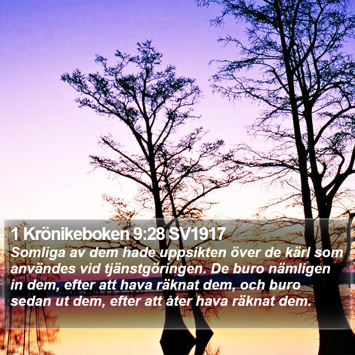 1 Krönikeboken 9:28 SV1917 Bible Study