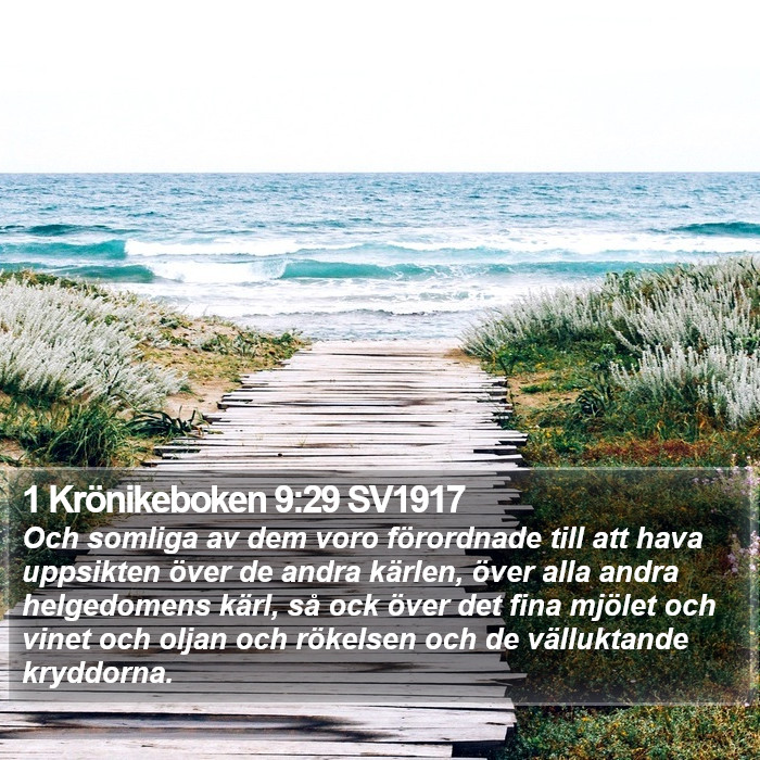 1 Krönikeboken 9:29 SV1917 Bible Study