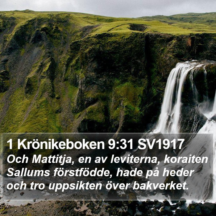 1 Krönikeboken 9:31 SV1917 Bible Study