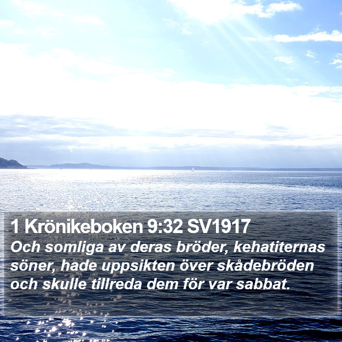 1 Krönikeboken 9:32 SV1917 Bible Study