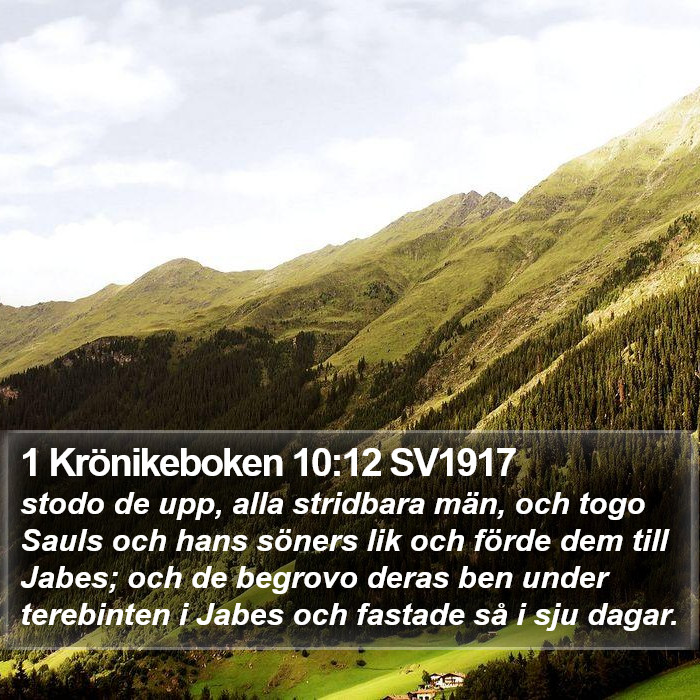 1 Krönikeboken 10:12 SV1917 Bible Study