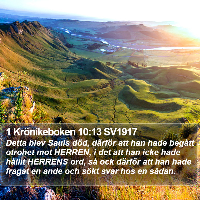 1 Krönikeboken 10:13 SV1917 Bible Study