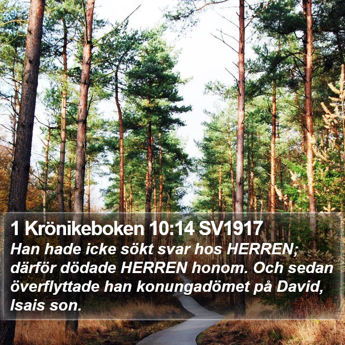 1 Krönikeboken 10:14 SV1917 Bible Study