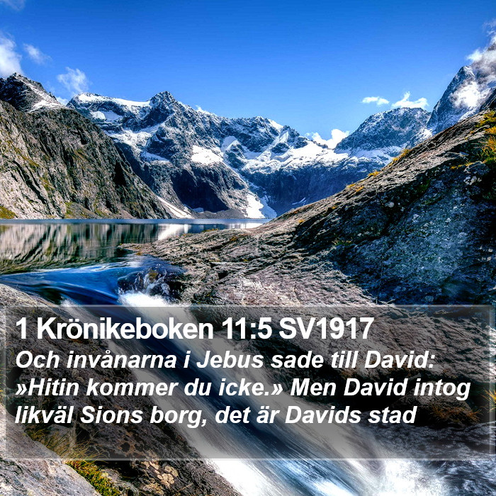 1 Krönikeboken 11:5 SV1917 Bible Study