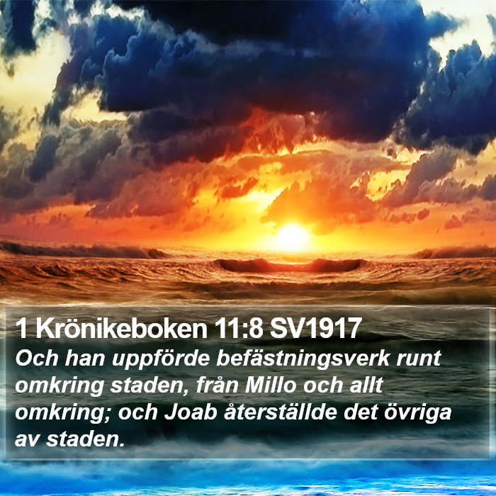 1 Krönikeboken 11:8 SV1917 Bible Study