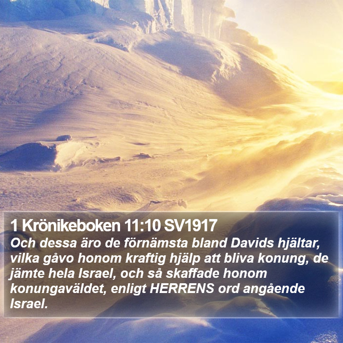 1 Krönikeboken 11:10 SV1917 Bible Study
