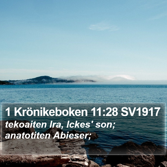 1 Krönikeboken 11:28 SV1917 Bible Study