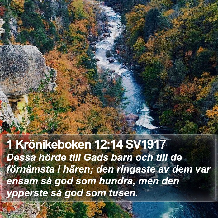 1 Krönikeboken 12:14 SV1917 Bible Study