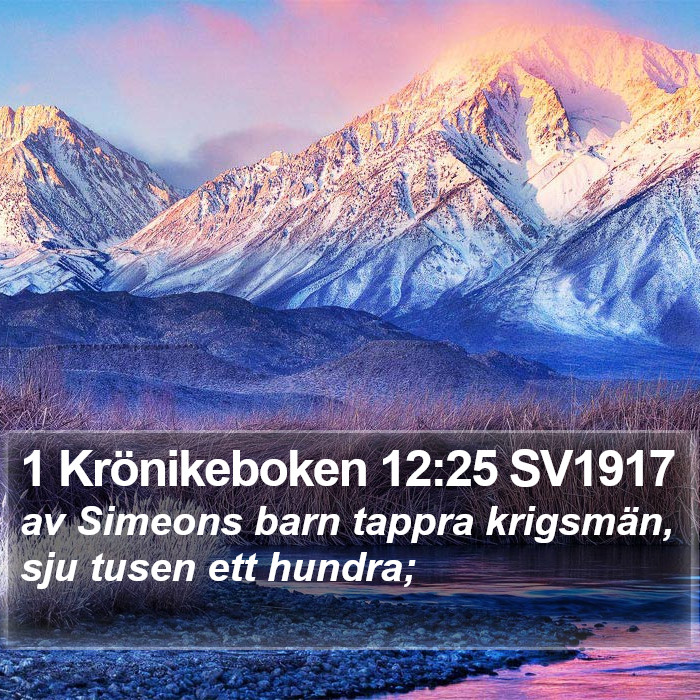 1 Krönikeboken 12:25 SV1917 Bible Study