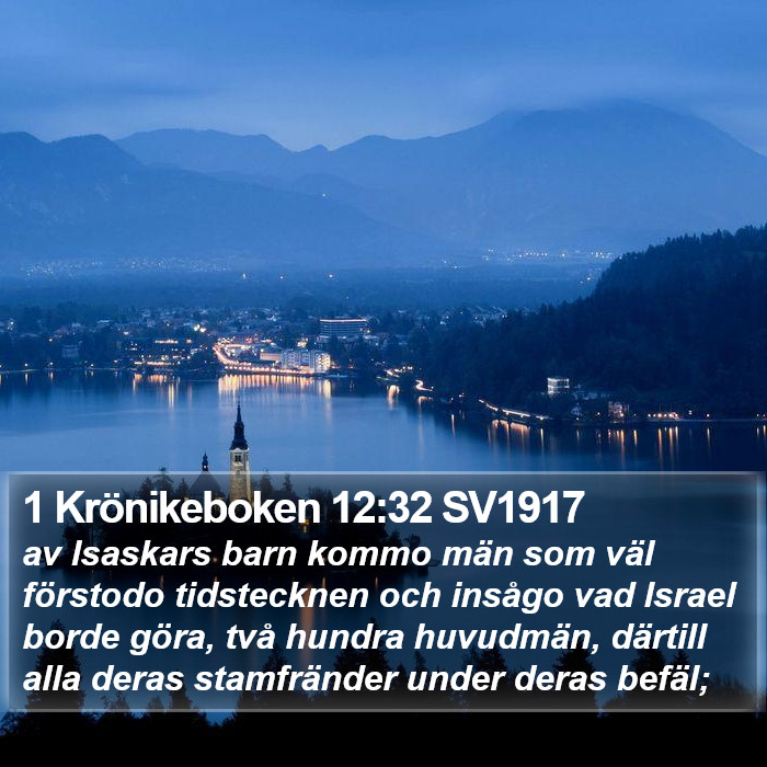 1 Krönikeboken 12:32 SV1917 Bible Study