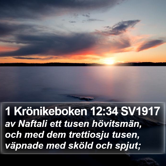 1 Krönikeboken 12:34 SV1917 Bible Study