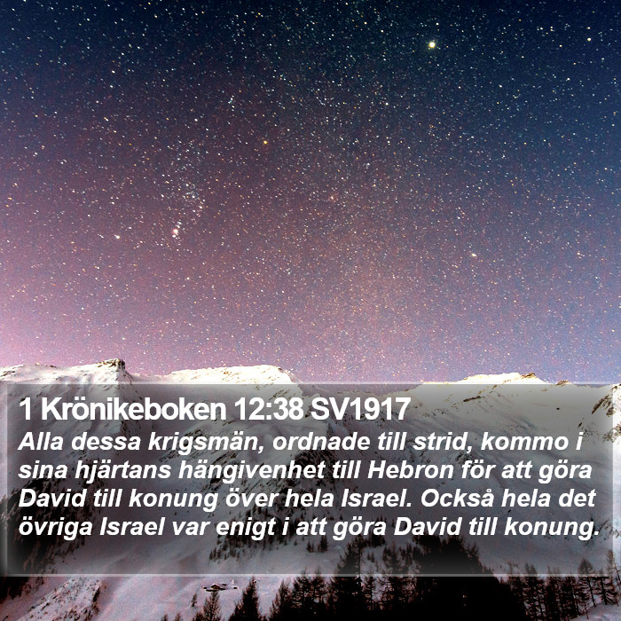 1 Krönikeboken 12:38 SV1917 Bible Study
