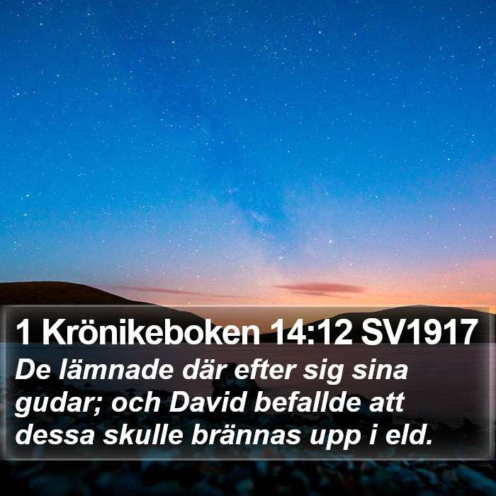 1 Krönikeboken 14:12 SV1917 Bible Study