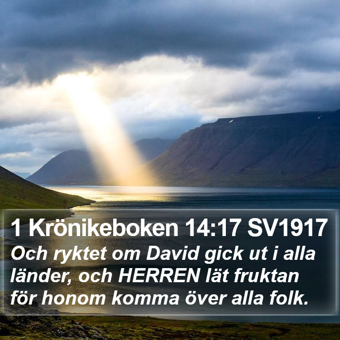 1 Krönikeboken 14:17 SV1917 Bible Study