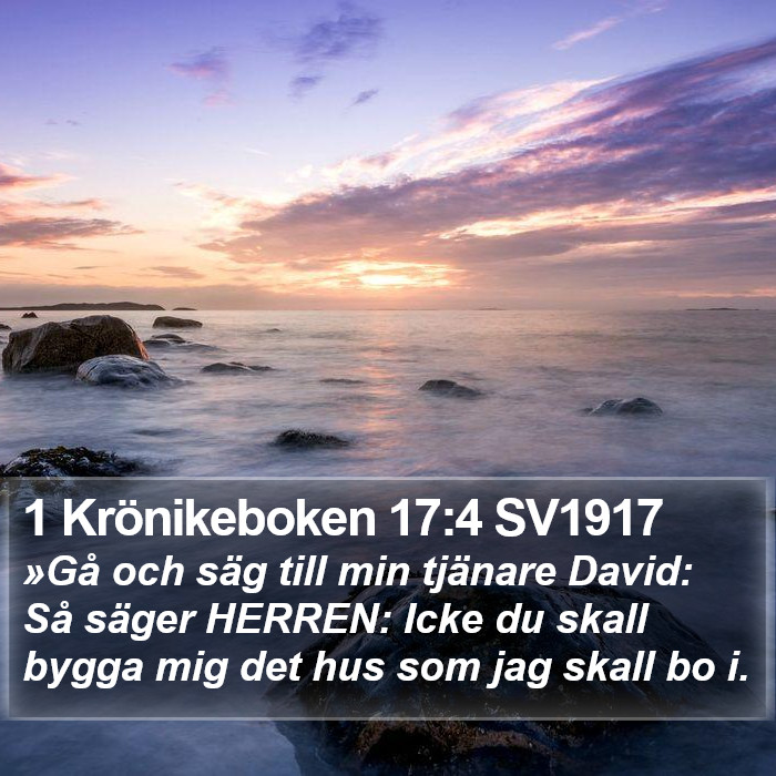 1 Krönikeboken 17:4 SV1917 Bible Study