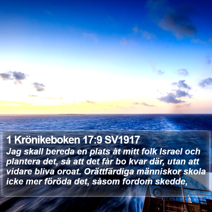 1 Krönikeboken 17:9 SV1917 Bible Study