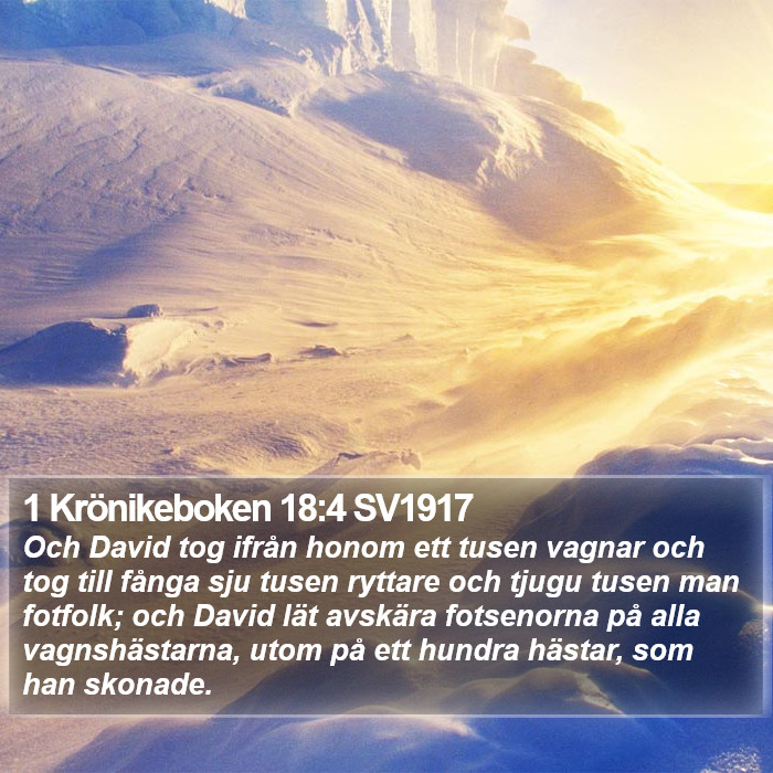 1 Krönikeboken 18:4 SV1917 Bible Study