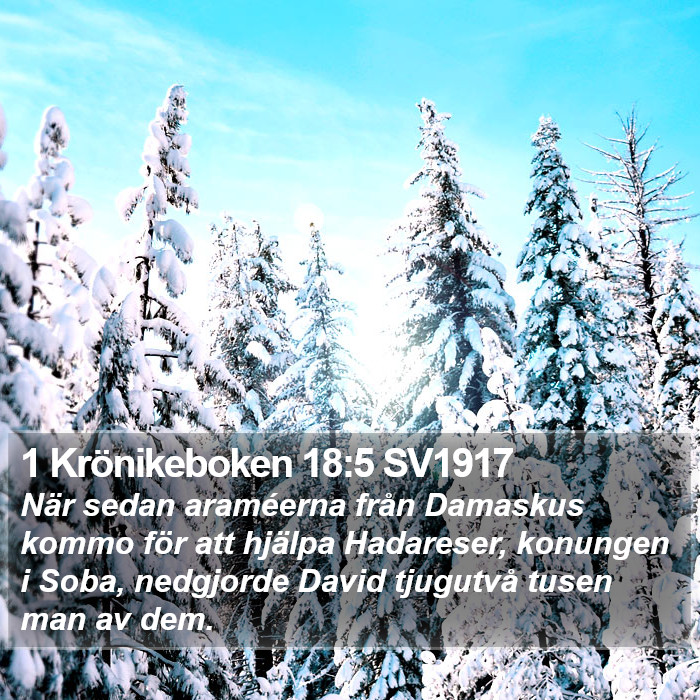 1 Krönikeboken 18:5 SV1917 Bible Study