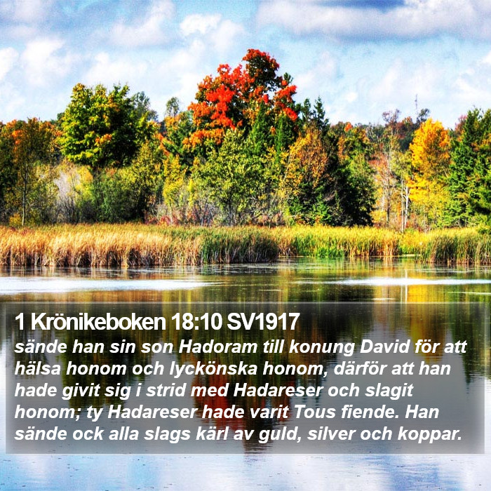 1 Krönikeboken 18:10 SV1917 Bible Study