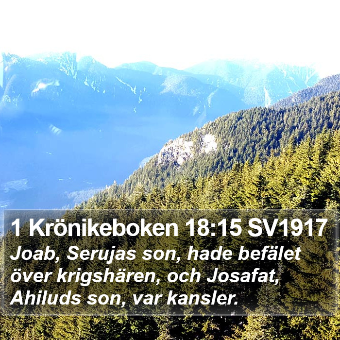 1 Krönikeboken 18:15 SV1917 Bible Study
