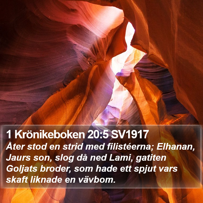 1 Krönikeboken 20:5 SV1917 Bible Study