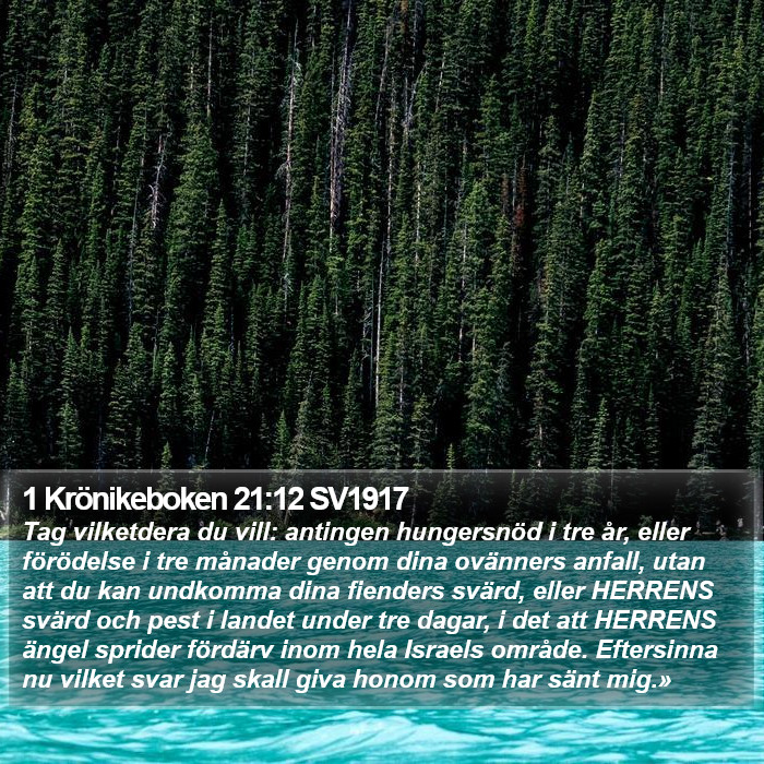 1 Krönikeboken 21:12 SV1917 Bible Study