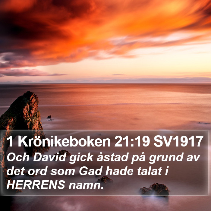 1 Krönikeboken 21:19 SV1917 Bible Study