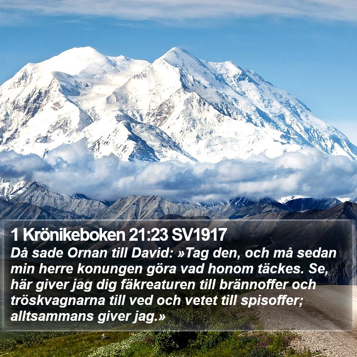 1 Krönikeboken 21:23 SV1917 Bible Study