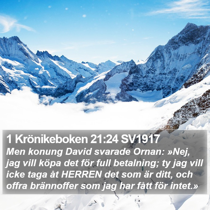 1 Krönikeboken 21:24 SV1917 Bible Study
