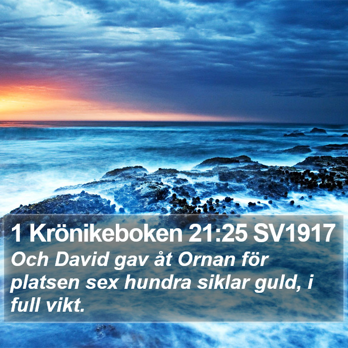 1 Krönikeboken 21:25 SV1917 Bible Study
